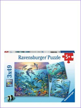 Ravensburger-3x49 Piece Puzzle Ocean Life (3 different puzzles ) New In Box